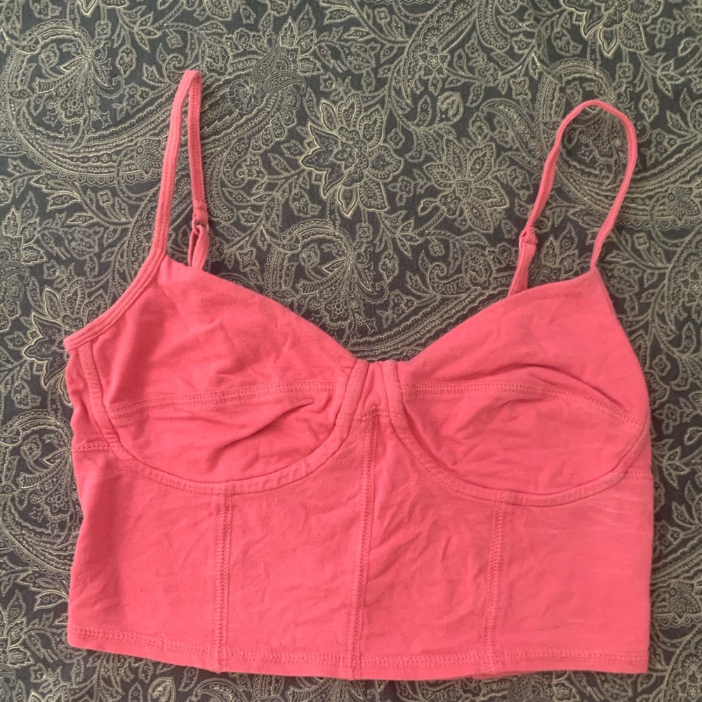 Pink crop top from Garage